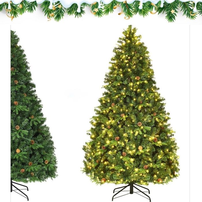 Support Sapin De Noël Artificiel - Base 50cm, Hauteur Max 210cm, Trou 3.2cm, Pliable