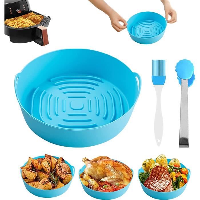 Lot De 6 Moules Silicone Pour Friteuse à Air - 8 à 20 Cm, Anti-adhésif Réutilisable, Facile à Nettoyer, Gris