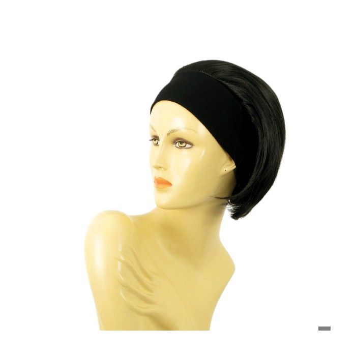 perruque bandeau femme courte noire AMANDA 1B