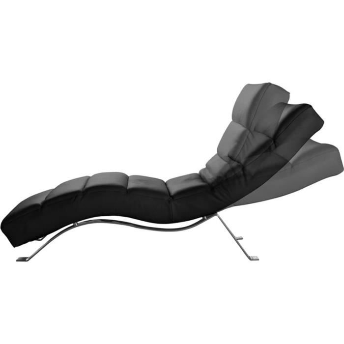 Chaise longue réglable multipositions, en cuir de luxe italien, SWEET