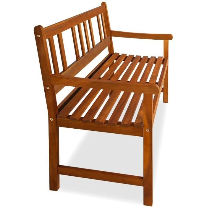 Banc de jardin terrasse balcon en bois massif 120cm ...