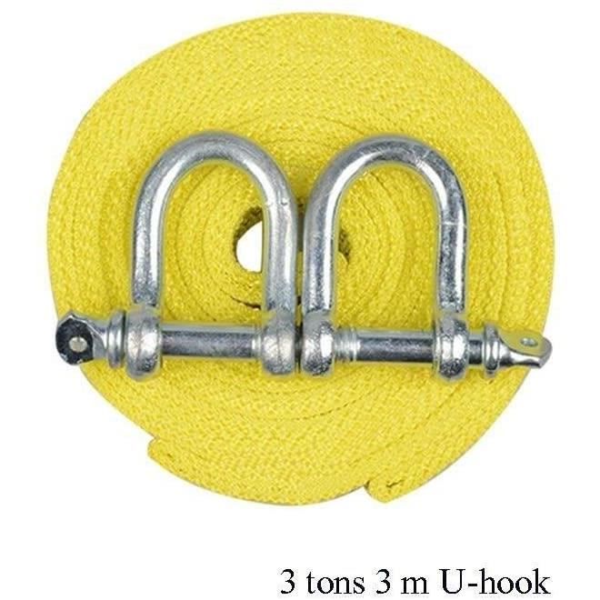 Corde De Remorquage Pour Voiture – 3 Ou 5 Mètres | Résistance 3 Tonnes | Crochets Sécurisés & Haute Visibilité Jaune