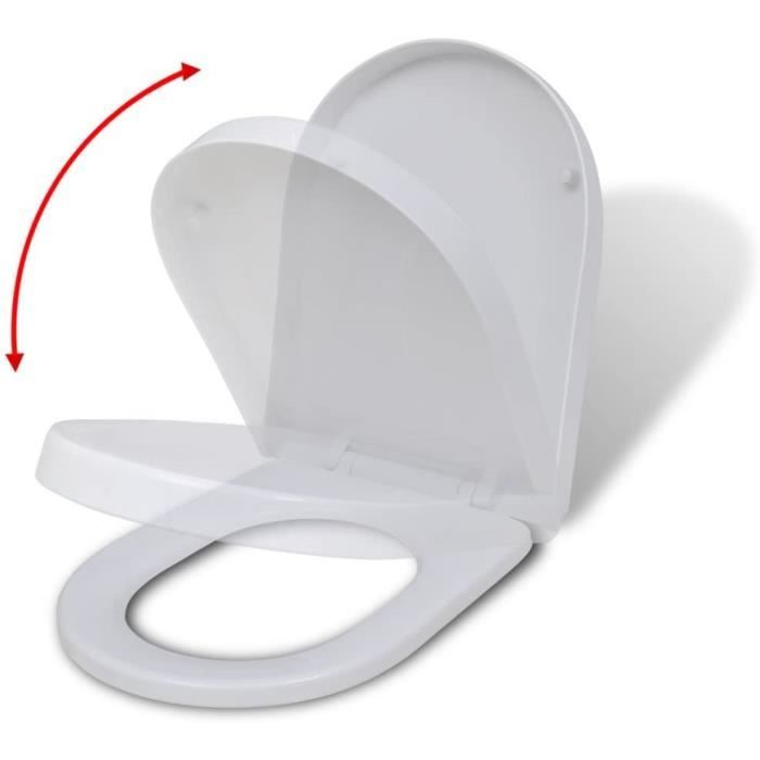 Festnight Abattant WC à Fermeture en Douceur Blanc Carré