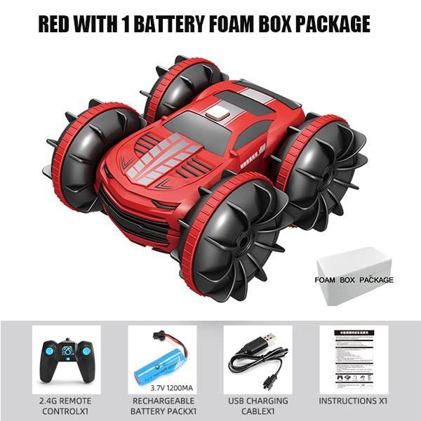 La couleur verte Bateau t?�l?�command?� de voiture RC imperm?�able 2 en 1 2.4GHz, camion de cascade 