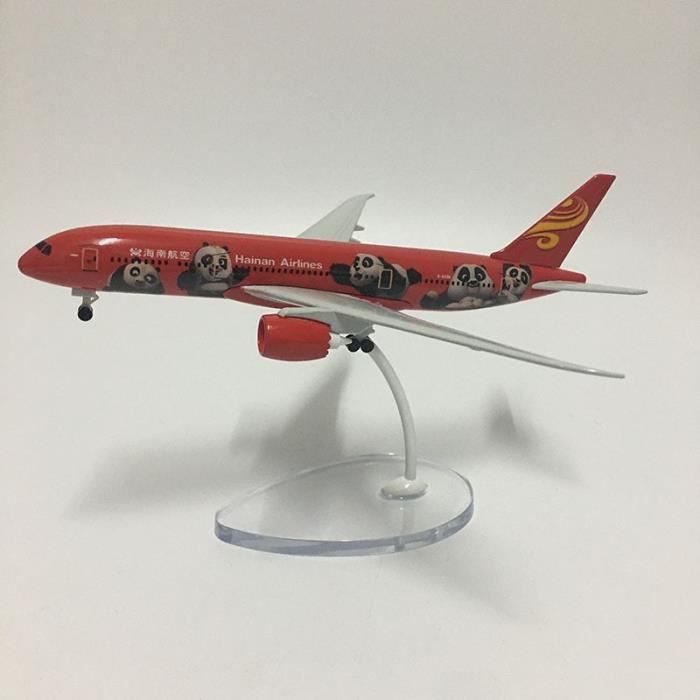 la couleur rouge modèle d'avion tutu 16cm, avion en métal moulé, jouet, china hainan airlines, boeing b787, m