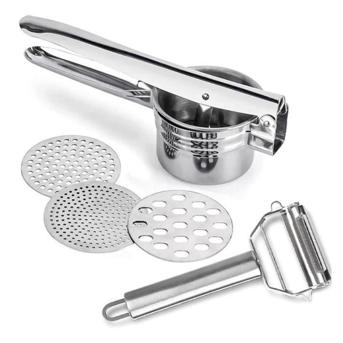 Passe-purée Manuel En Inox 24 Cm Avec 3 Disques - Pour Pommes De Terre, Légumes Et Purées Bébé - 6