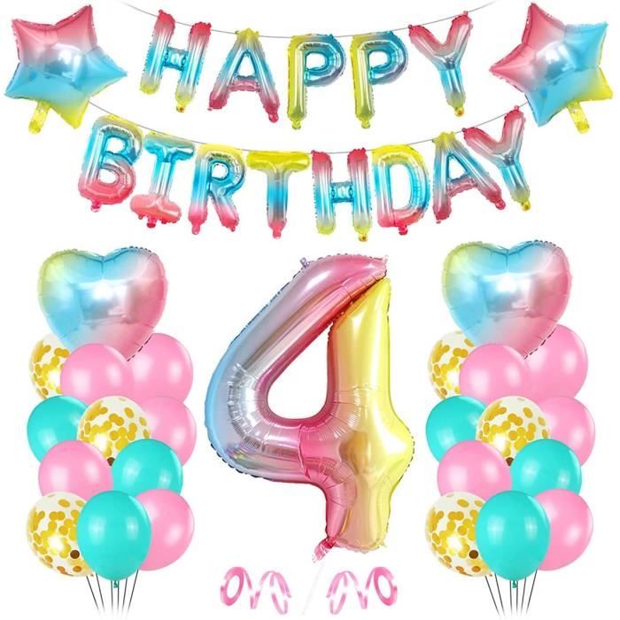 4 Anniversaire Fille Ballon Decoration Anniversaire Fille 4 Ans Ballon Anniversaire 4 An Filles Rose Ballon Chiffre 4 Ballon 4 Ans Cdiscount Maison