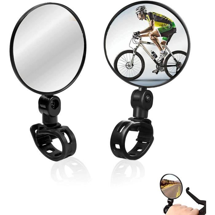 rétroviseur latéral de vélo tout usage 2 pièces miroir convexe de guidon à rotation réglable à 360 degrés Rétroviseur de vélo