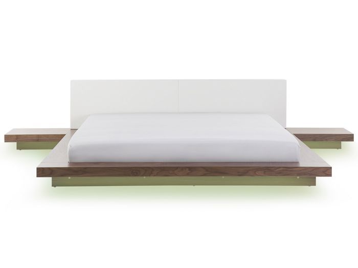 Lit japonais avec LED 180 x 200 cm bois clair ZEN