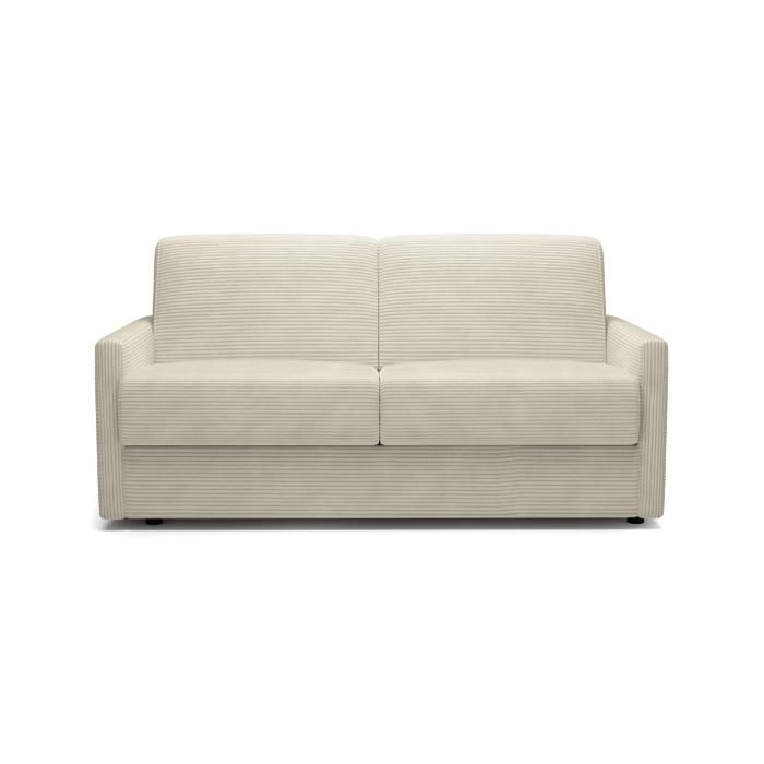 CALICOSY - Canapé lit 3 places en velours côtelé Matelas 20cm - GIULIA - Beige CALICOSY - Canapé lit 3 places en velours côtelé Matelas 20cm - GIULIA - Beige