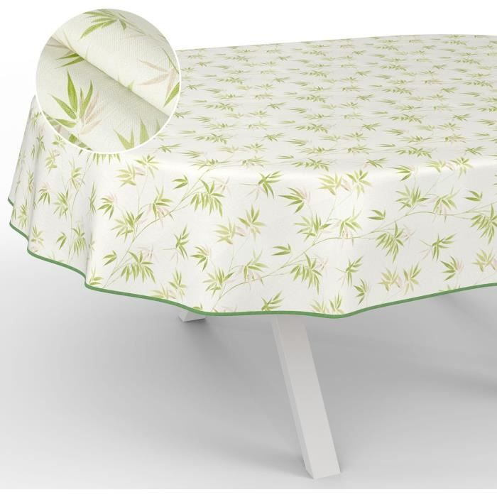 Nappe En Toile Cirée Lavable Motif Fraises - Table Jardin/maison 240x140cm, Bord Coupé, Forme Ajustable