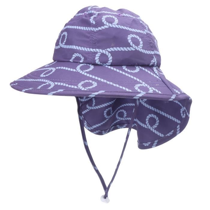 Chapeau De Soleil Enfant Garçon - Large Bord Protection UV - Taille 7 à 14 Ans - Gris Foncé