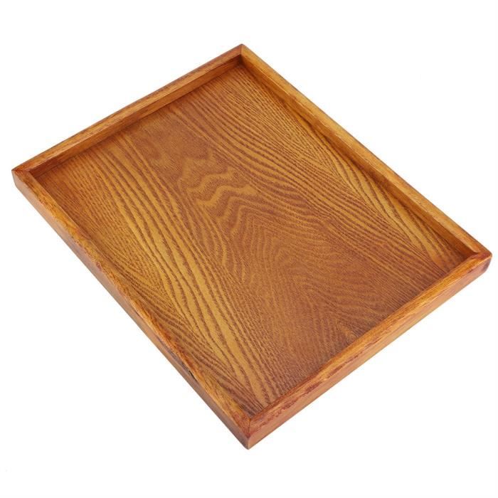 Plateau De Thé Plateau De Nourriture Rectangle Solide En Bois