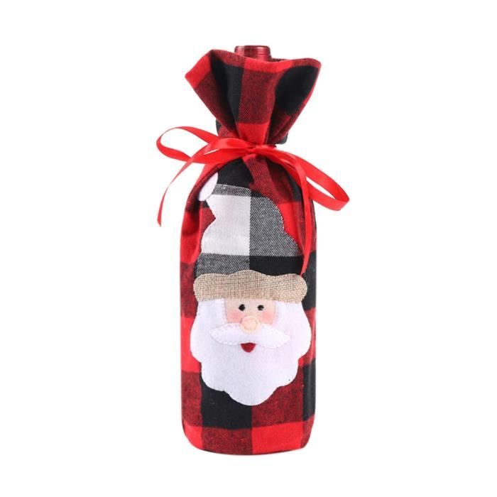 Lot 3 Housses Tricotées Bouteille Vin - Noël (Père Noël, Bonhomme De Neige, Renne)