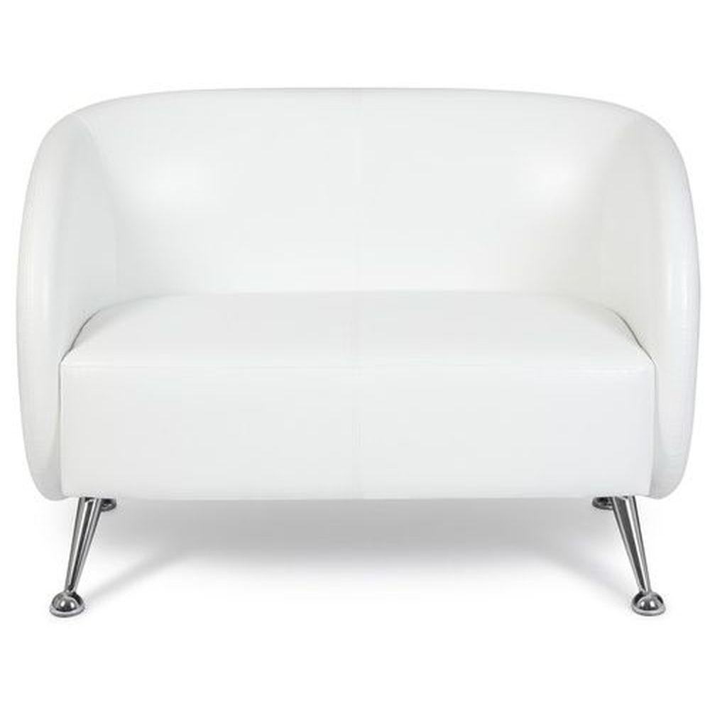 canapé lounge st. lucia simili cuir 2 places blanc - hjh office - confortable et robuste