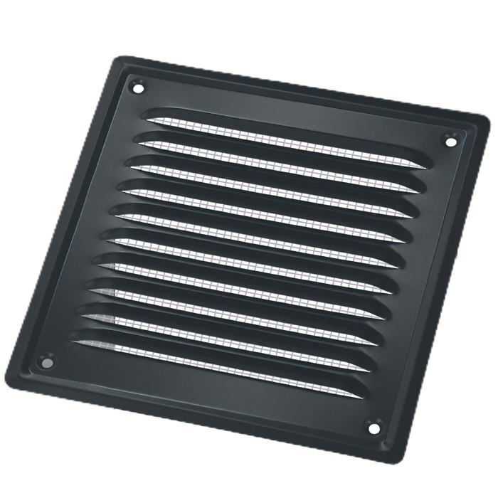 Grille De Ventilation Carrée - Acier - 165 x 165 mm - Grille DAération - avec Protection Anti-Insectes - Cendres KOTARBAU