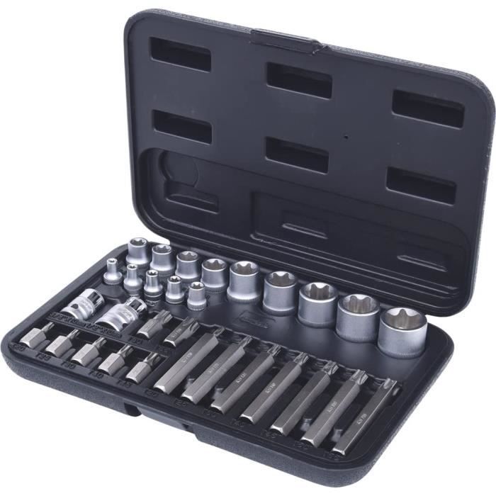 KS TOOLS 911.4301-2 Coffret de douilles et d'embouts KS, 14 TORX perce, 30 mm et 75 mm, 30 pieces