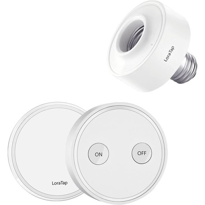 Kit Interrupteur Sans Fil Pour Ampoule E27 | Télécommande ON/OFF Portée 30m | Pas De Travaux, Installation Facile | Pour LED, CFL