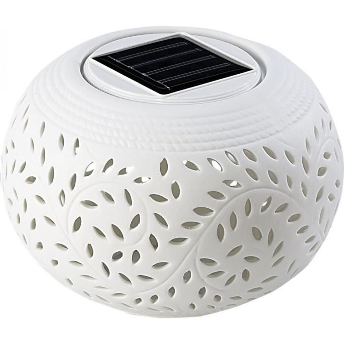 Lampe à LED solaire - Méditerranée - Blanc - Porcelaine - Énergie solaire - Design contemporain