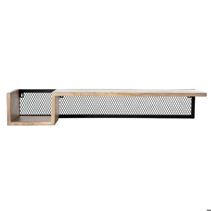 Miliboo - Étagère murale industrielle en bois manguier massif et métal noir L90 cm RACK Miliboo - Étagère murale industrielle en bois manguier massif et métal noir L90 cm RACK