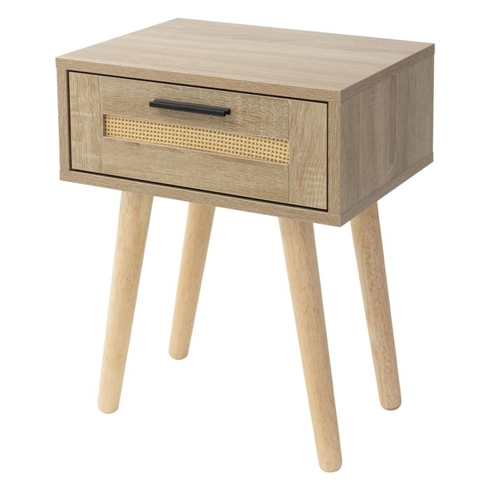 ML-Design Table de Chevet avec Tiroir 40x50 5x30 cm Meuble Rustique en Bois Aspect Chêne et Rotin Armoire Table de Nuit Commode ML-Design Table de Chevet avec Tiroir 40x50 5x30 cm Meuble Rustique en Bois Aspect Chêne et Rotin Armoire Table de Nuit Commode