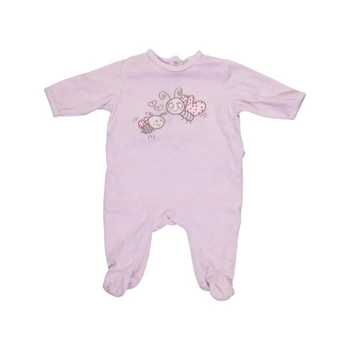 Pyjama 1 Piece Bebe Fille Kiabi 6 Mois Blanc Hiver Vetement Bebe Blanc Blanc Cdiscount Pret A Porter