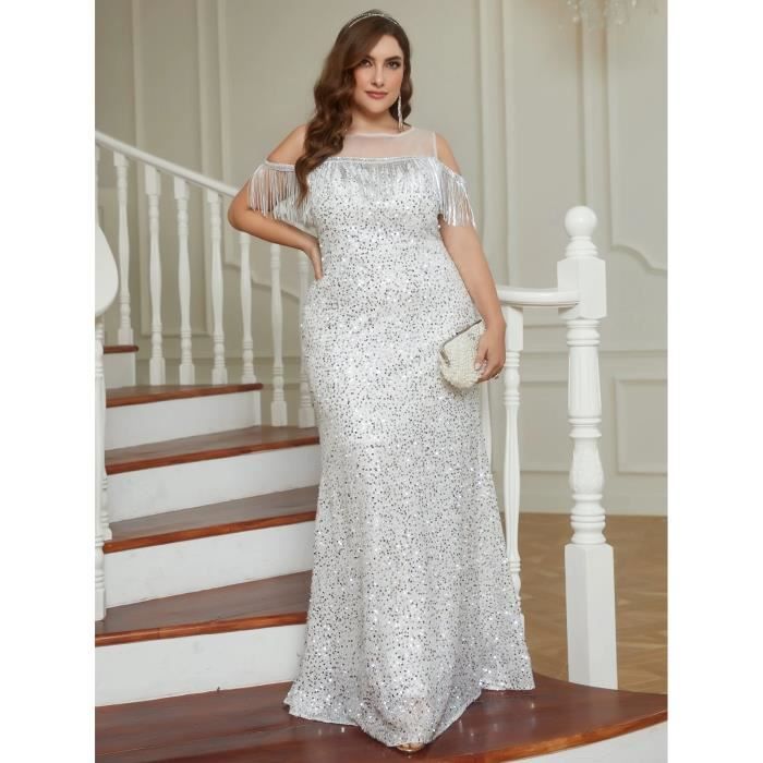 Robe De Soirée Femme Taille 8, Ourlet Bulle Crème Doré Scintillant, Occasion Très Bon état