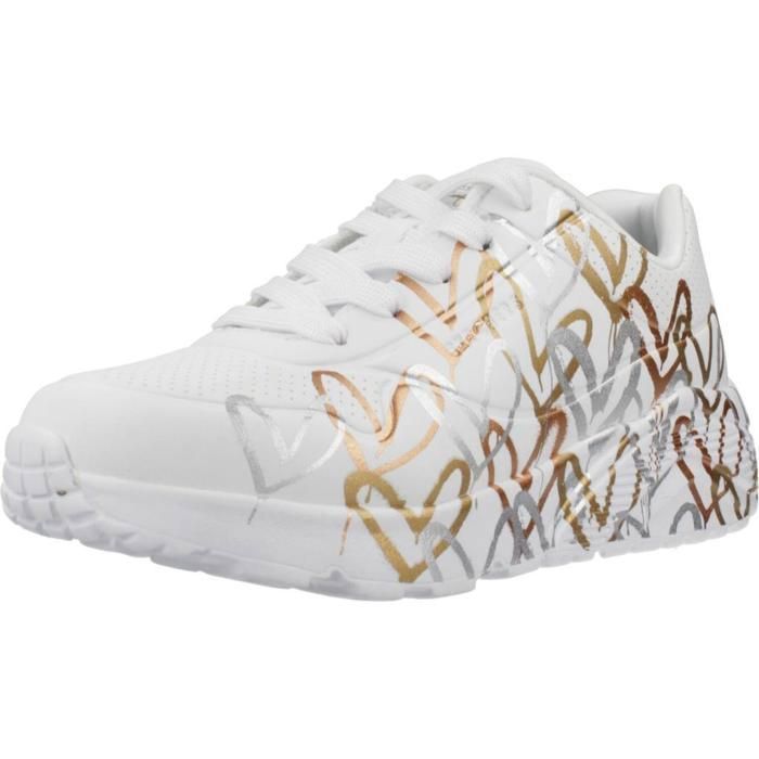 Skechers Chaussure Skechers Modèle Uno Lite - Metallic - Coleur Blanc
