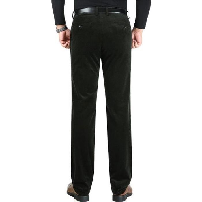 Pantalon Vintage Homme Annual Ring - Coupe Droite, Taille Haute, Rayé Gris Brun
