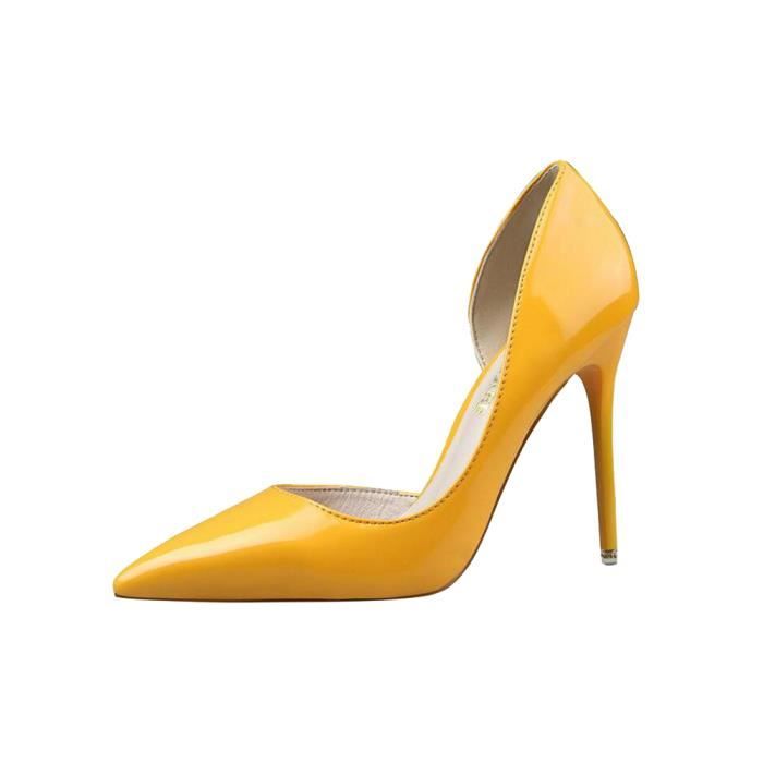 Escarpin Femme Vernis Bout Pointu Ferm Talon Haut Aiguille