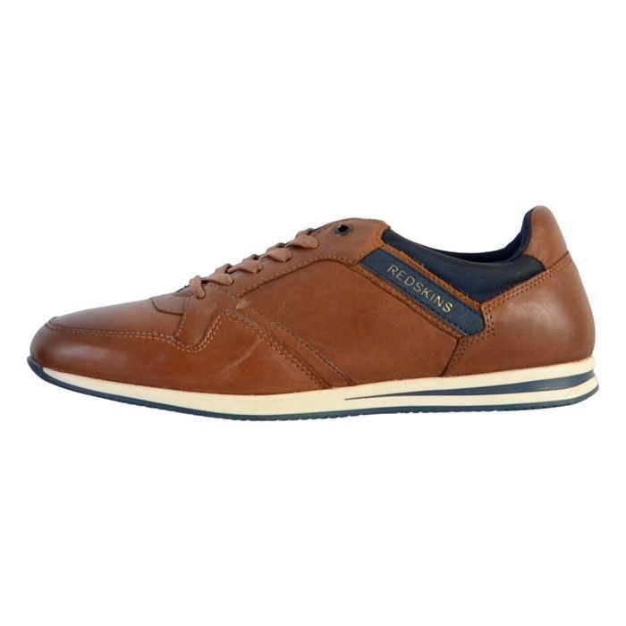 Sneakers cuir Redskins - Homme - Modèle bas - Coloris Cognac - Confort exceptionnel