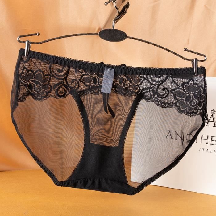 Culotte Taille Haute En Dentelle - Coton élastique - Blanc - Tailles M à XXXL - Marque Snelly