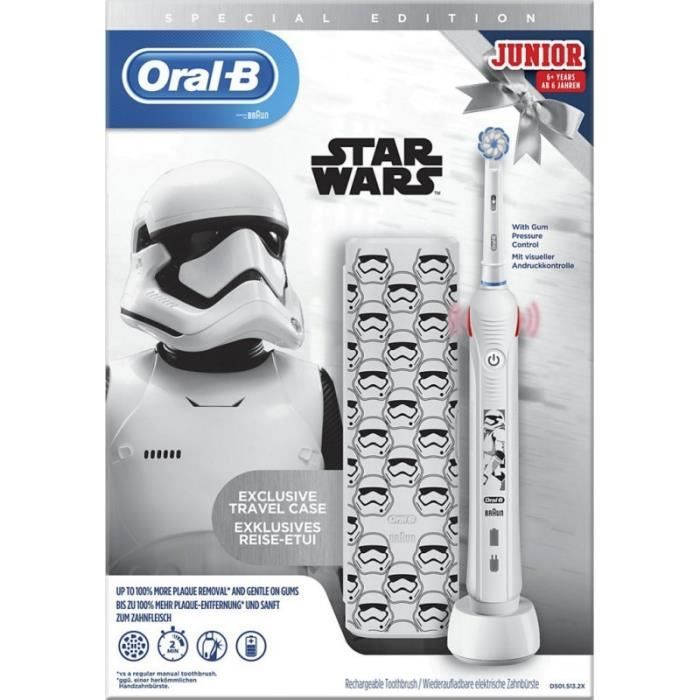 Brosse à Dents électrique Oral-B PRO Junior 6+ Star Wars Mandalorian (Bébé Yoda) - Enfant - Neuf