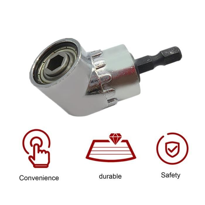 Adaptateur Perceuse Angle Droit HALJIA - Porte-embout Magnétique 1/4" - Pour Espaces Serrés
