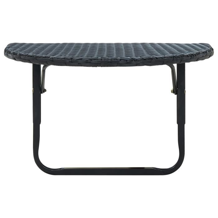 table de jardin bingo - table de balcon 60x60x32 cm noir résine tressée|21396