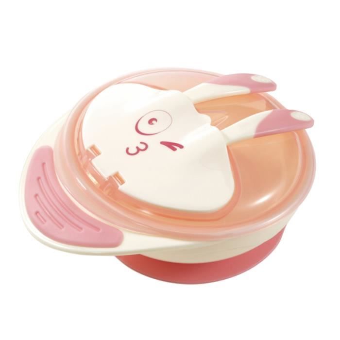 3 En 1 Bebe Bol Anti Renversement Set Couverts Pour D Alimentation Pour Enfants Pour Cuillere Fourchette Rose Bol Bebe Cdiscount Puericulture Eveil Bebe
