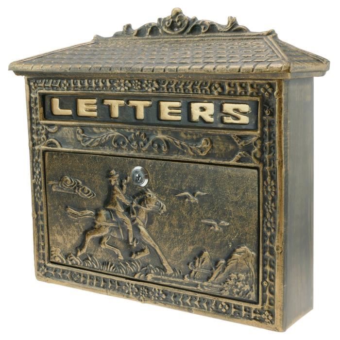 PrixPrime - Boîte aux Lettres Vintage en Fonte de Cheval Couleur Rouille