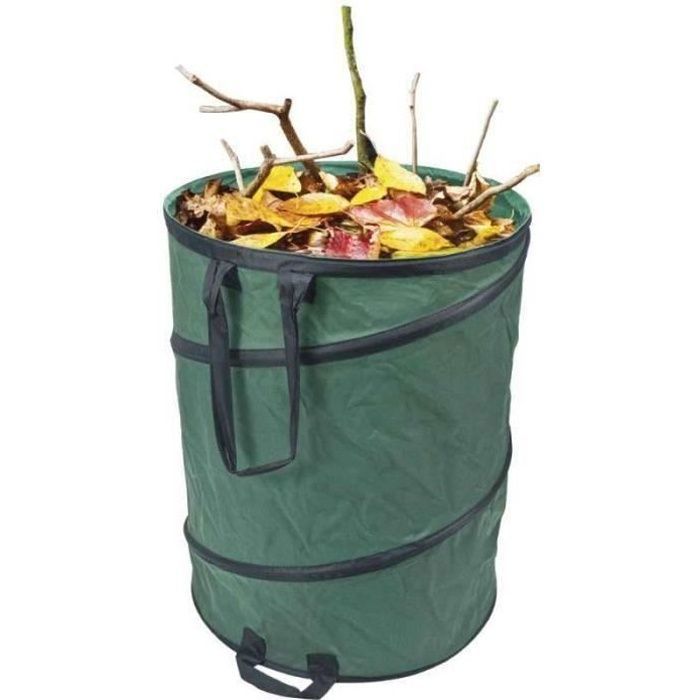 poubelle avec boucle de déverrouillage et 2 poignées sac à déchets de jardin sac à déchets de jardin poubelle à feuilles Sac de jardinage pliable sac de déchets de jardin