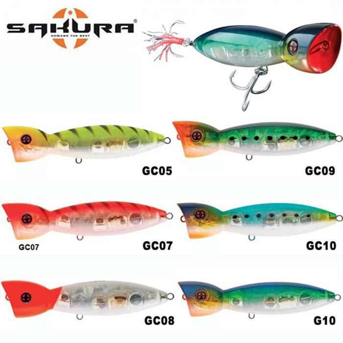 Leurre Sakura Pulsion TR100F – Popper Spinning 24g, Couleur Sardine GC07