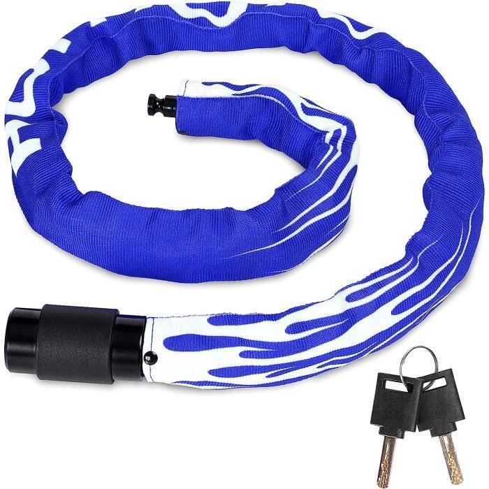 Antivol Pliant Vélo 130 Cm – 8 Maillons, Acier Trempé, Support Inclus, 3 Clés, Pour Vélo/moto/scooter