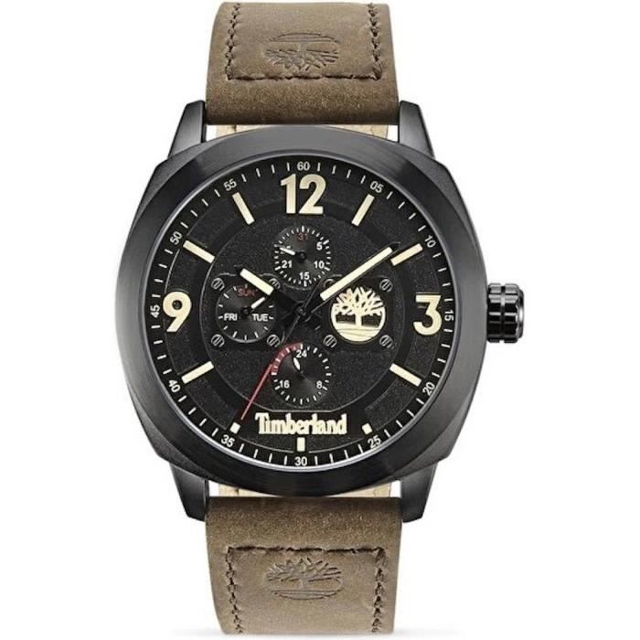 Montre - TIMBERLAND - Guelph-Z TDWGF9001801 - Quartz - Homme - Cuir - Noir