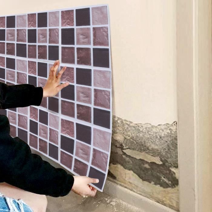 Autocollant Carrelage étanche - Pour Cuisine, Salle De Bain, Surfaces Lisses, Motif Mosaïque
