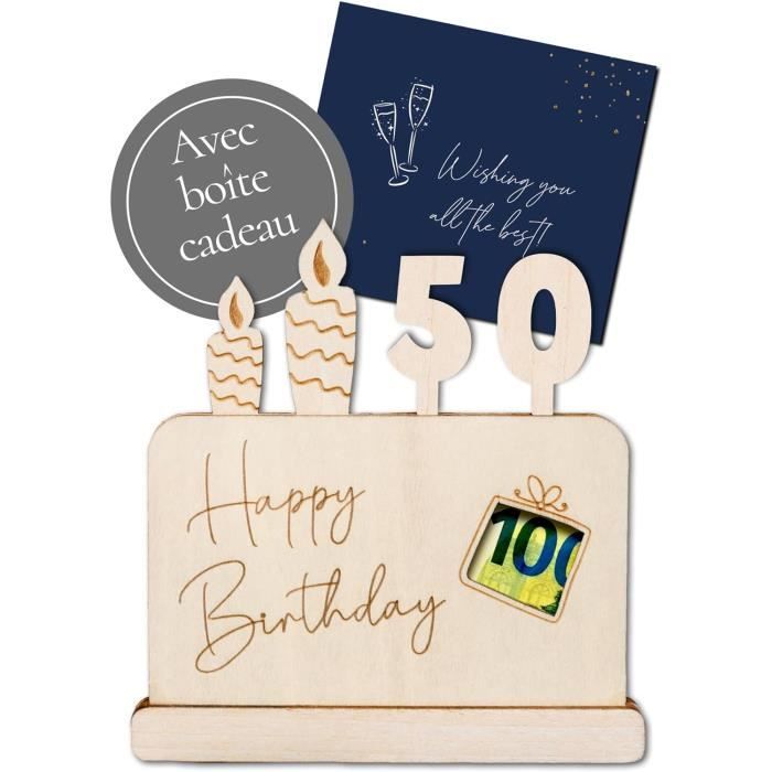 Carte Anniversaire En Bois « Premier Million » - Porte-argent Personnalisable, Cadeau Original Pour Homme Et Femme