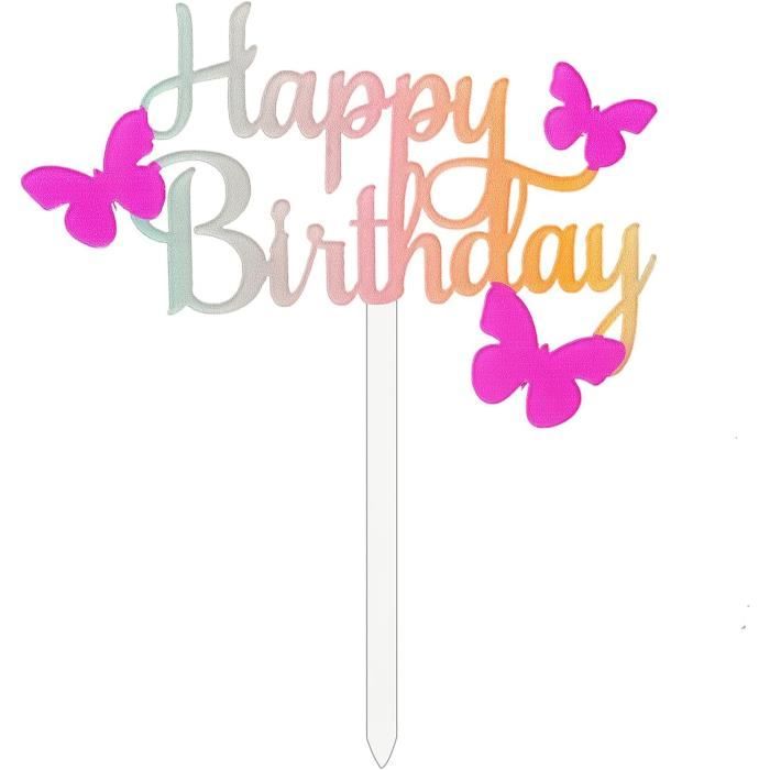 Cake Topper Happy Birthday 40 Ans Paillettes Cake Topper, Décorations