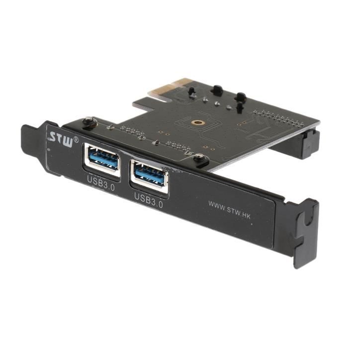 Diyeeni Carte PCI-E Vers 5 Ports USB 3.0 – Extension PCIe Avec Connecteur 19 Broches, Support UASP Pour PC Desktop