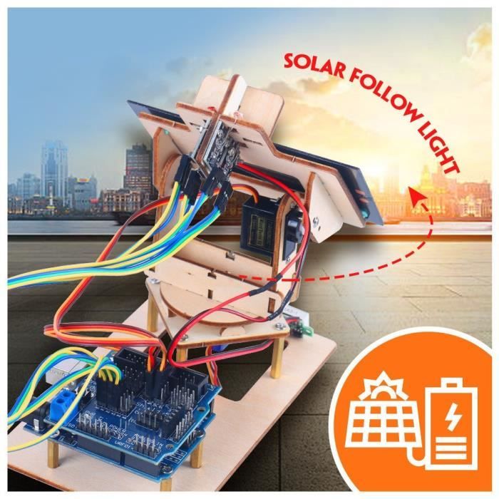 Système de suivi solaire compatible avec Arduino-avec composants électroniques,Cadeau de Programmation éducatif pour Adolescents