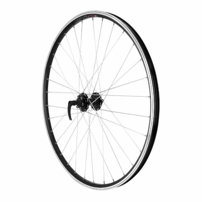 Roue de vélo VTC avant aluminium moyeu disc 6 trous Shimano Velox Disc-V-B M240 - noir - 700 x 35 mm - VELOX