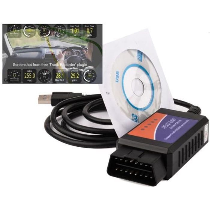 Voiture outil de Diagnostic ELM327 USB adaptateur version V1.5