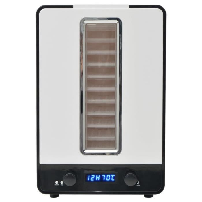 LesSaisons Déshydrateur alimentaire avec 10 plateaux 550 W Blanc 117221 ...