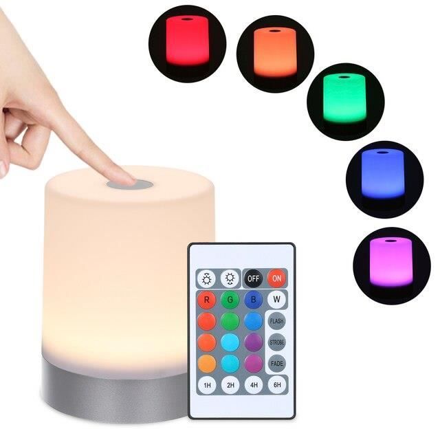 Lampe De Table Ovale Tactile - Rechargeable USB, Intensité Réglable, Design Bois Moderne